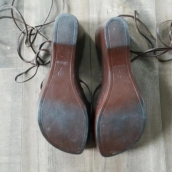 Aldo Y2K Brown Platform Strappy Sandals Wrap Around - Picture 5 of 6